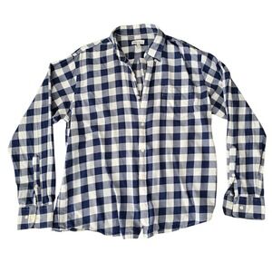 Peter Millar Mens XL Gingham Button Down‎ Shirt Long Sleeve Navy White Casual
